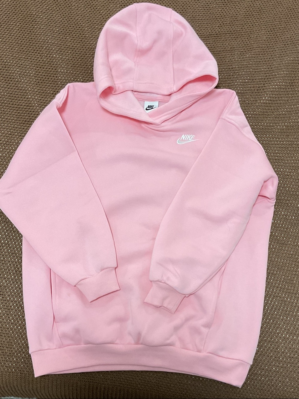 Nike Soft Pink Pullover Hoodie with White Logo